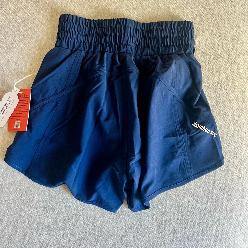 Bamboo Ave Navy Blue Women's Running Shorts - Picture 5 of 5